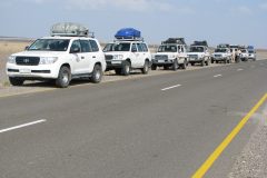 Vehicles heading to Mekele from Ertale